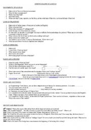 English Worksheet: Questionnaire on London
