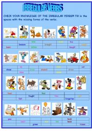 English Worksheet: Irregular verbs (PART I)