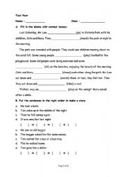 English worksheet: text for primary four students