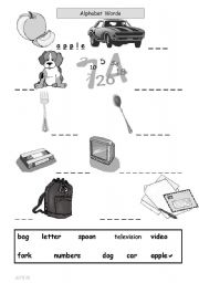 English Worksheet: Alphabet Worksheet For Adult ESL & Literacy Students 1