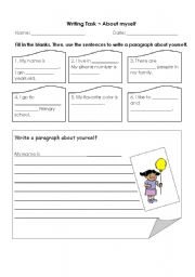 English Worksheet: About Myself