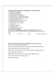English worksheet: Distinguish Simple Present and Present Continuous 