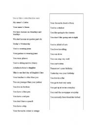 English worksheet: true false strater