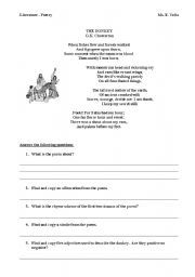 English Worksheet: The Donkey - G. K. Chesterton