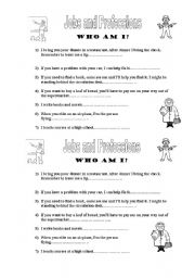 English Worksheet: Who am I?