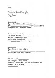 English worksheet: Bizarre Love Triangl (song)