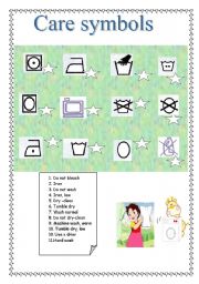 English Worksheet: CLOTHES CARE SYMBOLS