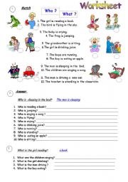 English Worksheet: Present Continuous Worksheet