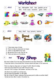 English Worksheet: Reading Comprehension/ Toys 