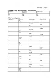 English worksheet: IRREGULAR VERBS