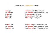 English worksheet: TO HAVE