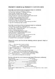 English Worksheet: present simple or continuous