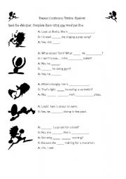 English Worksheet: Present Continuous Practice (shadows) 