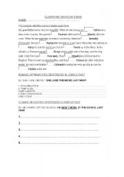 English Worksheet: REGULAR VERBS