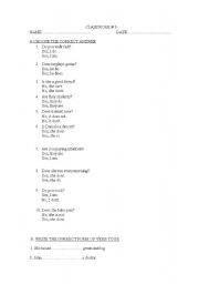 English worksheet: classworks do does