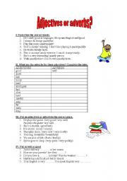 English Worksheet: adjectives or adverbs