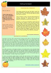 English Worksheet: HALLOWEEN - JACK-O-LANTERN, TRICK OR TREAT