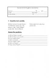 English Worksheet: Answer questions-name,surname