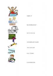 English Worksheet: Actions- Routines (memory game)