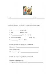 English Worksheet: PRESENT SIMPLE