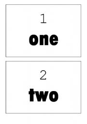 English Worksheet: Flashcards Numbers (A5 size)