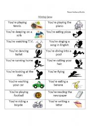 English Worksheet: Miming game. Present Continuous Practice