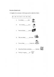 English worksheet: Possessive adjectives