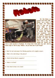 English Worksheet: Reading Activity - Robots