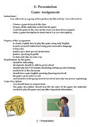 English Worksheet: Students led games