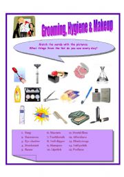 English Worksheet: Grooming and Makeup