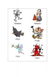 English Worksheet: Halloween Flash Cards