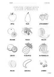 English Worksheet: the fruit