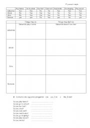 English worksheet: present simple