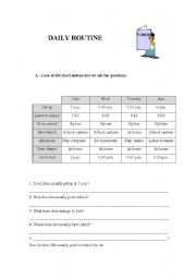 English worksheet: Daily Routine