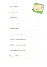 English worksheet: Wh - Questions