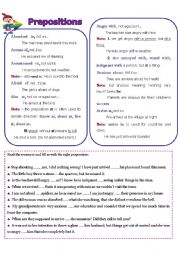 English Worksheet: PREPOSITIONS 1