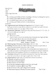 English Worksheet: Lesson plan about school