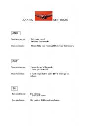 English Worksheet: JOINING SENTENCES