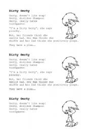English Worksheet: Dirty Gerty Story-Writing Prompt