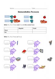 English Worksheet: Demonstrative Pronouns