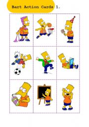 English Worksheet: Bart action flashcards 1/6