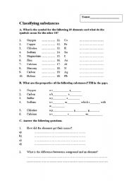 Classifying substances