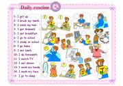 English Worksheet: daily routine