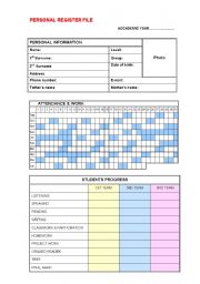 English Worksheet: Personal register file