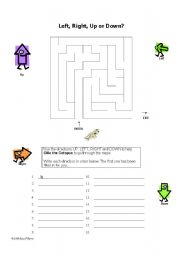 English Worksheet: Left, Right, Up or Down?