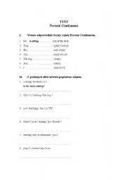 English Worksheet: Present Continuous