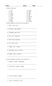 English worksheet: comparative-superlative