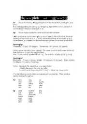 English worksheet: K and G sounds