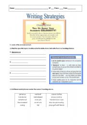 English Worksheet: Writing strategies