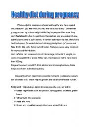 English Worksheet: healthy diet